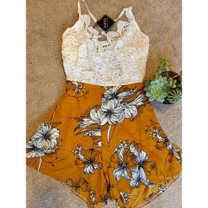 Zaful Floral + Lace Romper 🌼